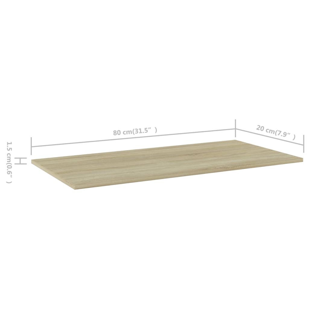 Police za knjige 4 kom boja hrasta sonome 80x20x1,5 cm iverica