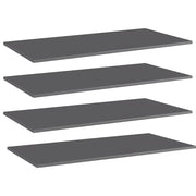 Police za knjige 4 kom visoki sjaj sive 80x20x1,5 cm od iverice