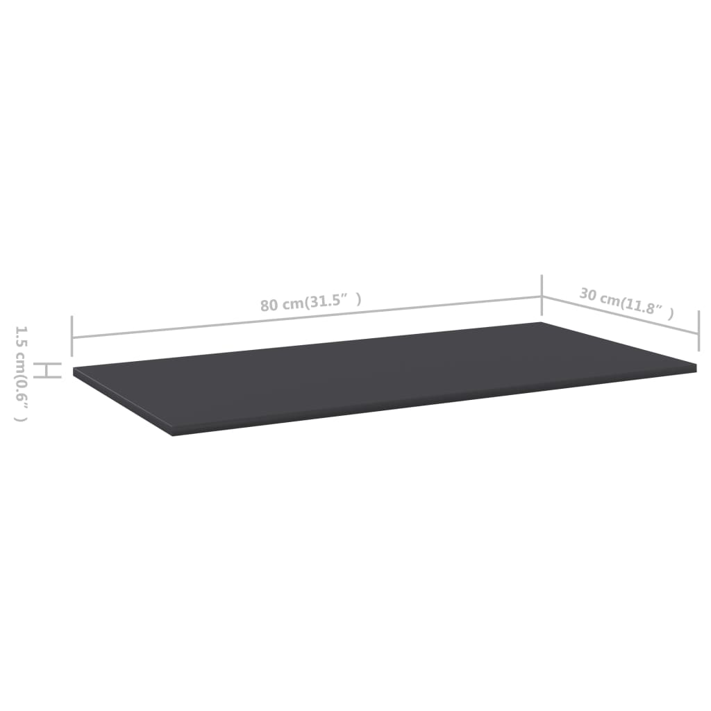 Police za knjige 8 kom sive 80 x 30 x 1,5 cm od iverice