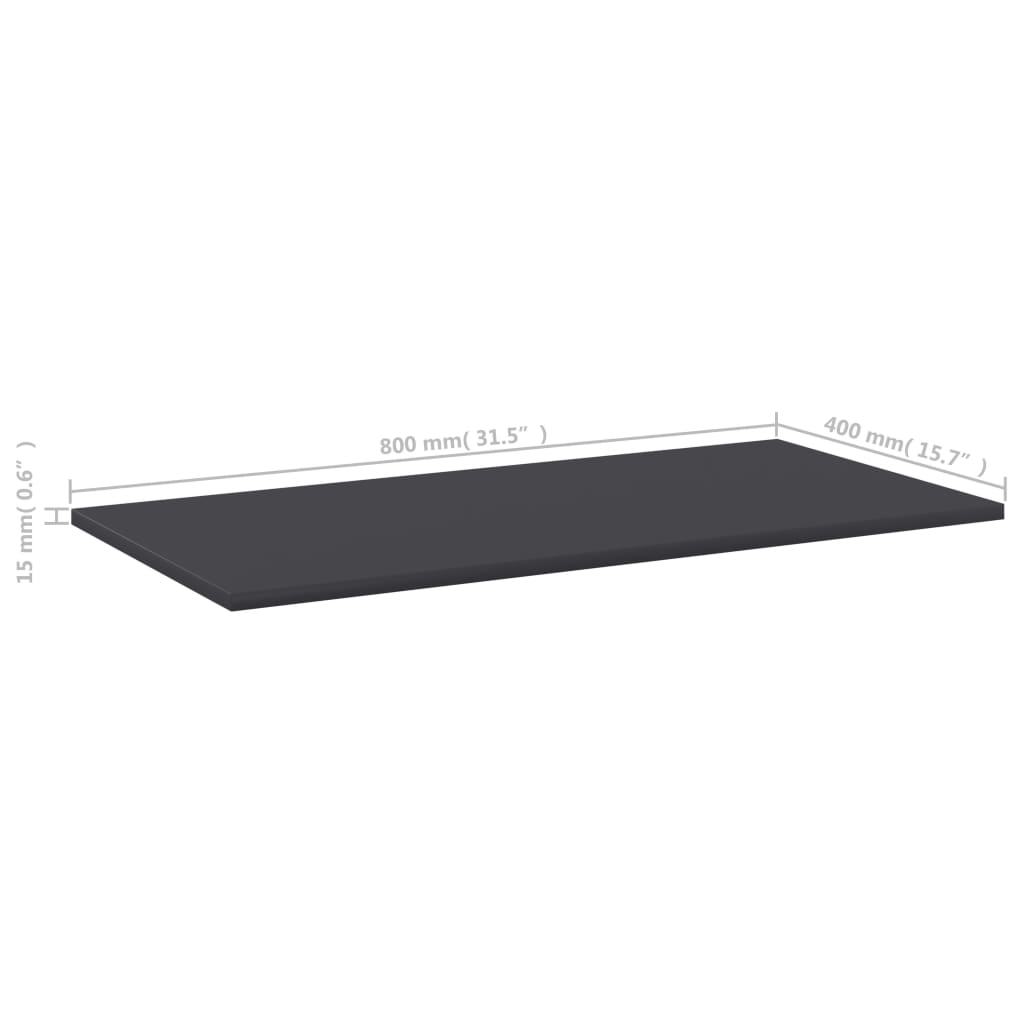 Police za knjige 8 kom sive 80 x 40 x 1,5 cm od iverice