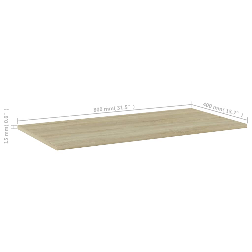 Police za knjige 4 kom boja hrasta sonome 80x40x1,5 cm iverica
