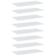 Police za knjige 8 kom visoki sjaj bijele 80x40x1,5 cm iverica