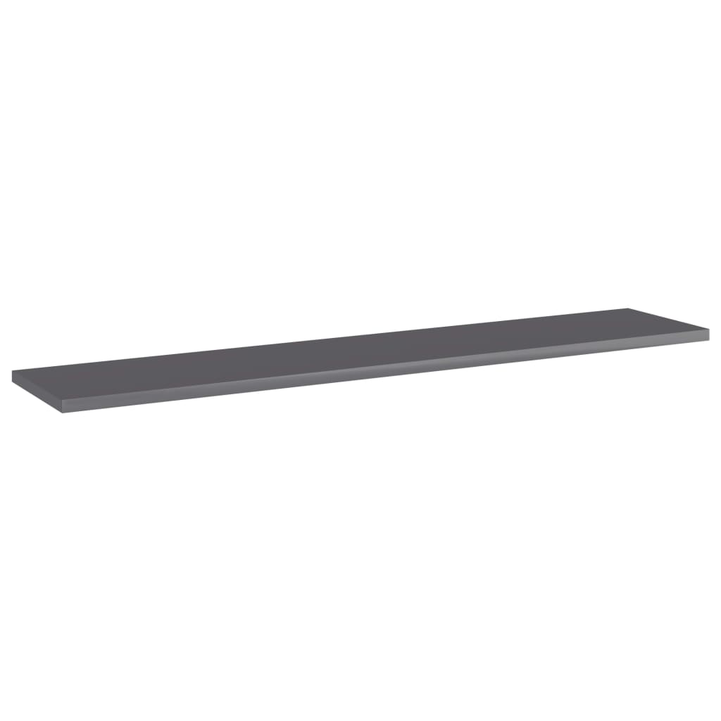 Police za knjige 4 kom visoki sjaj sive 100x20x1,5 cm iverica