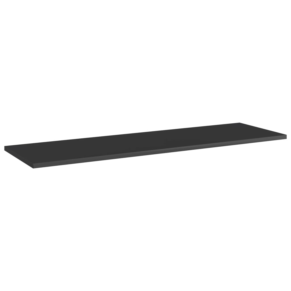 Police za knjige 8 kom visoki sjaj crne 100x30x1,5 cm iverica