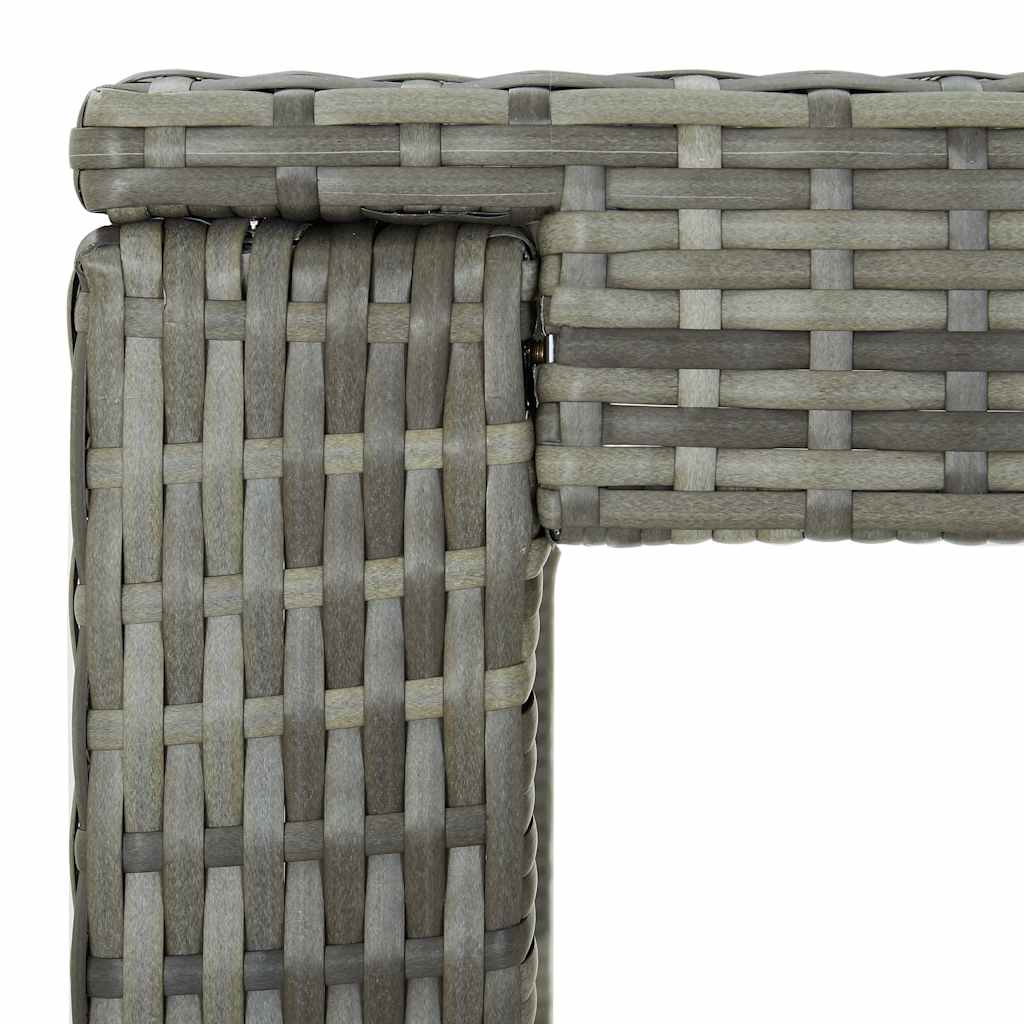 5-dijelni vrtni barski set od poliratana s jastucima sivi Siva 100 cm table length