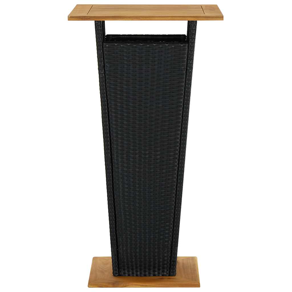 3-dijelni vrtni barski set od poliratana s jastucima crni Crna 60 cm table length