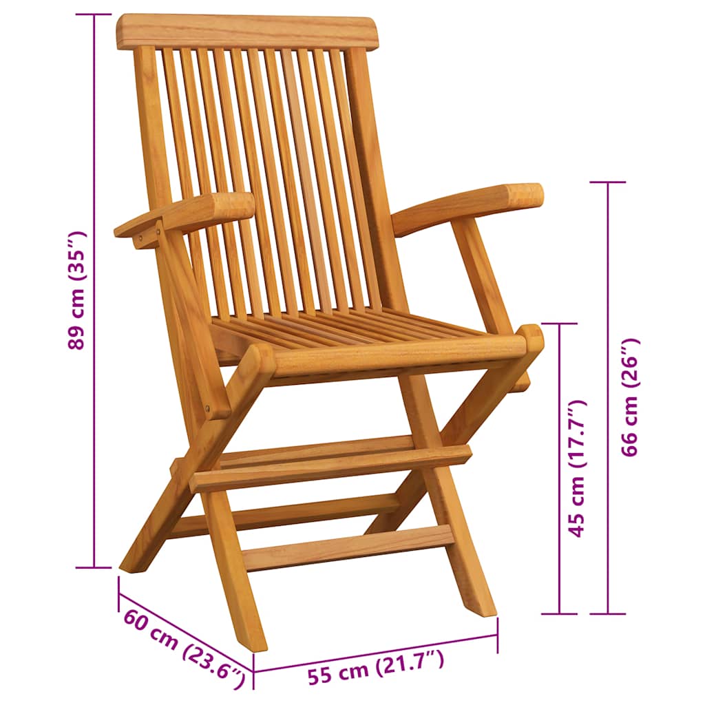 Vrtne stolice s bordo jastucima 2 kom od masivne tikovine