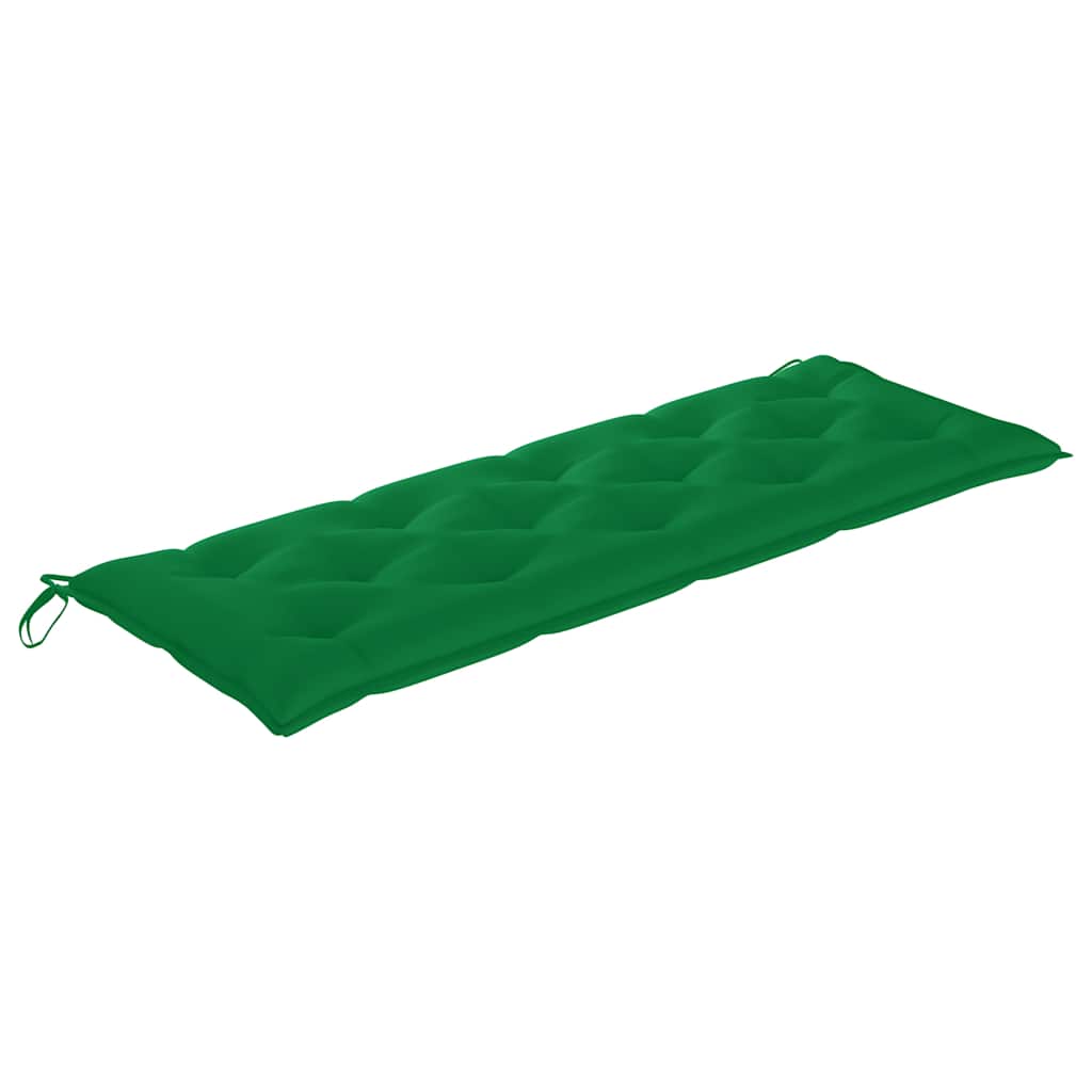 Složiva vrtna klupa s jastukom 159 cm od masovne tikovine Zelena 150 cm