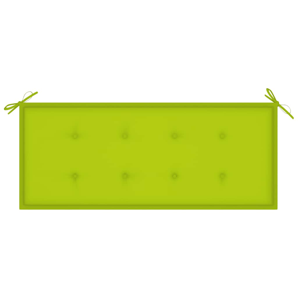 Vrtna klupa s jastukom 120 cm od masivnog bagremovog drva Zelena 120 x 50 x 4 cm