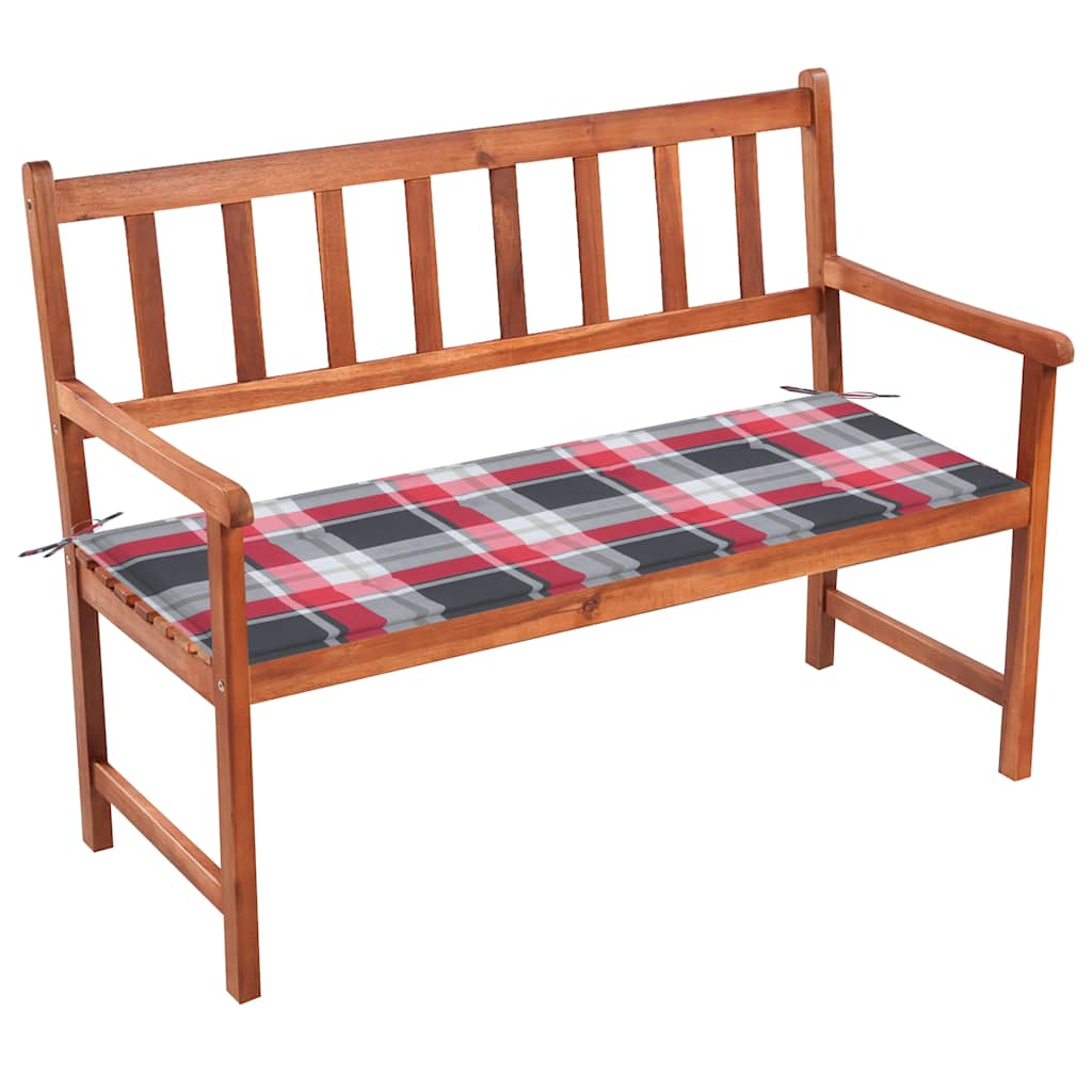 Vrtna klupa s jastukom 120 cm od masivnog bagremovog drva Smeđa 120 x 50 x 4 cm