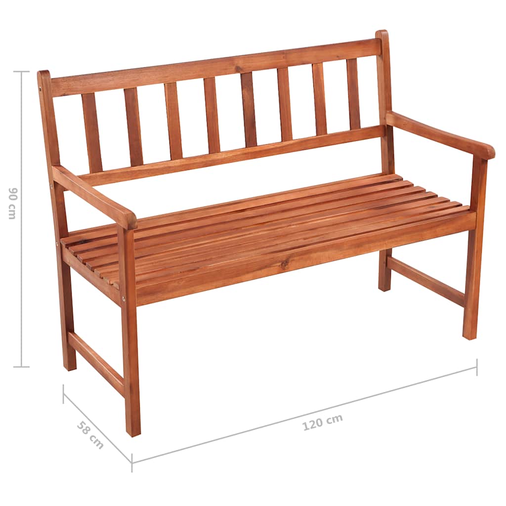 Vrtna klupa s jastukom 120 cm od masivnog bagremovog drva Smeđa 120 x 50 x 4 cm