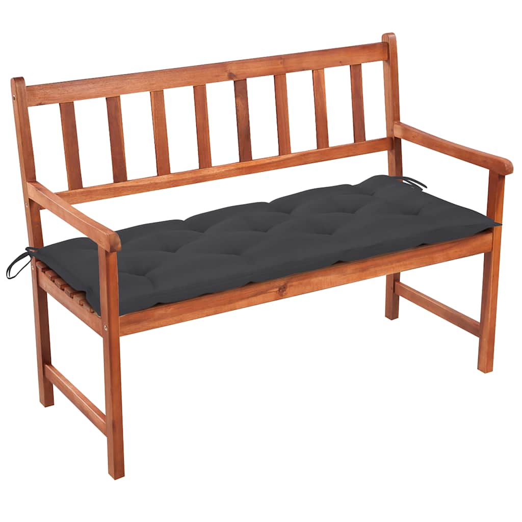 Vrtna klupa s jastukom 120 cm od masivnog bagremovog drva Antracitno siva 120 x 50 x 7 cm
