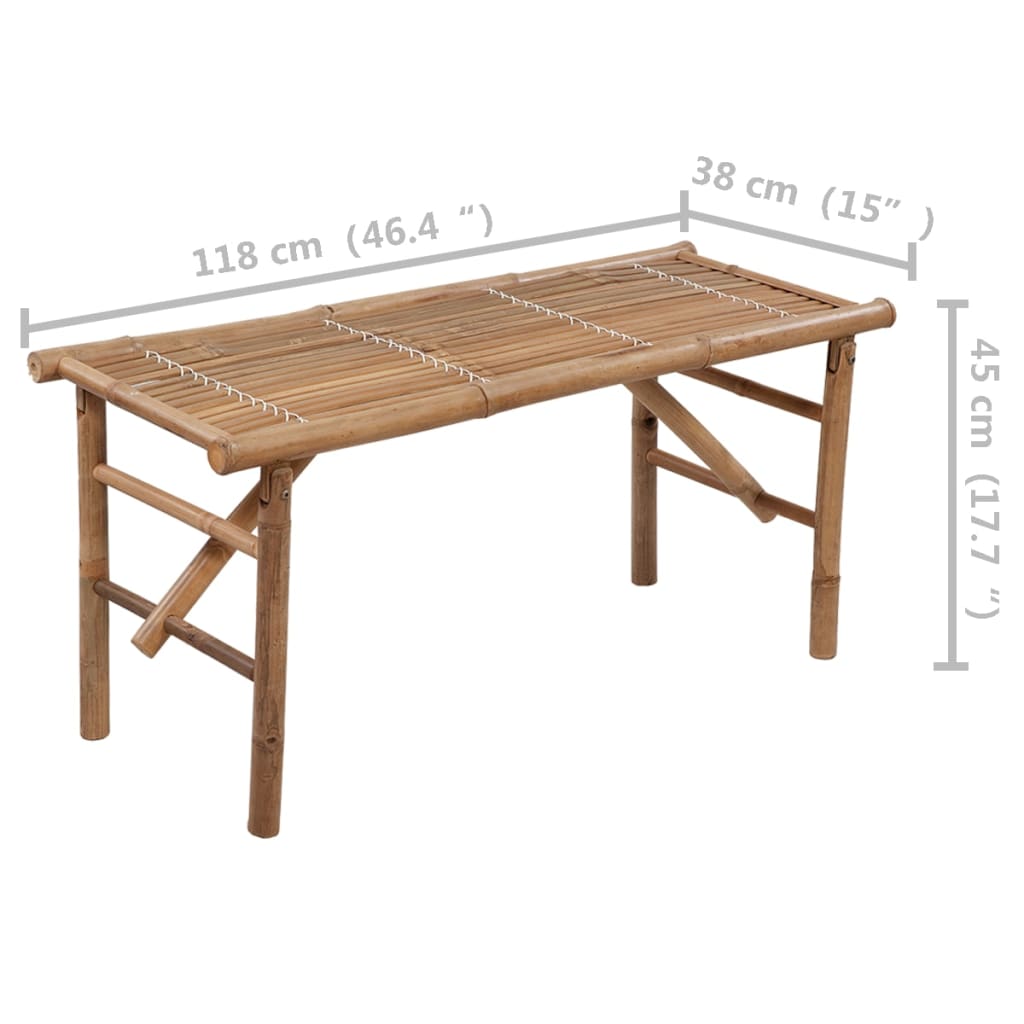 Sklopiva vrtna klupa s jastukom 118 cm od bambusa
