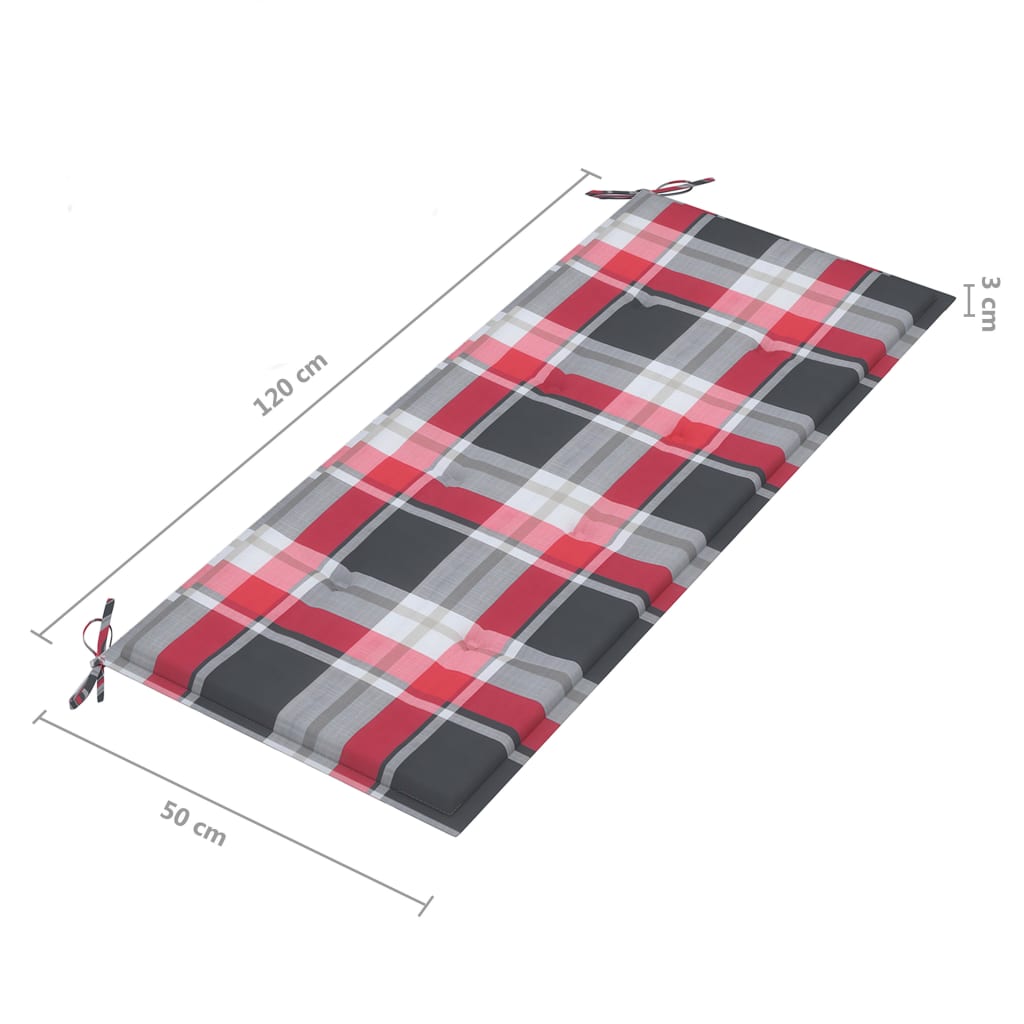 Sklopiva vrtna klupa s jastukom 118 cm od bambusa