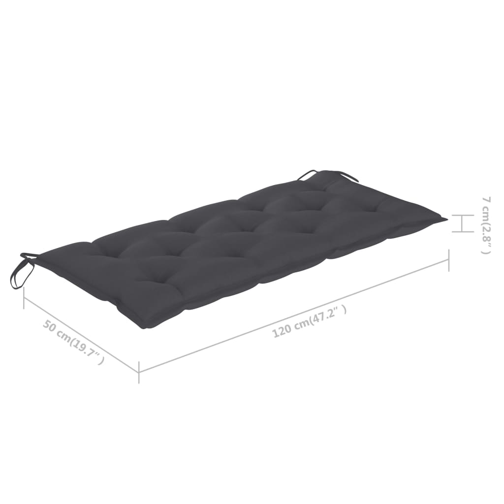 Sklopiva vrtna klupa s jastukom 118 cm od bambusa