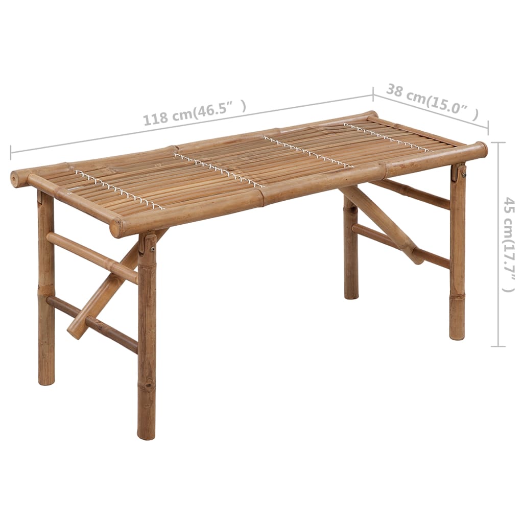 Sklopiva vrtna klupa s jastukom 118 cm od bambusa