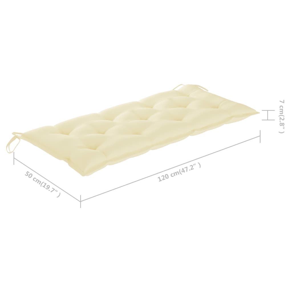 Sklopiva vrtna klupa s jastukom 118 cm od bambusa