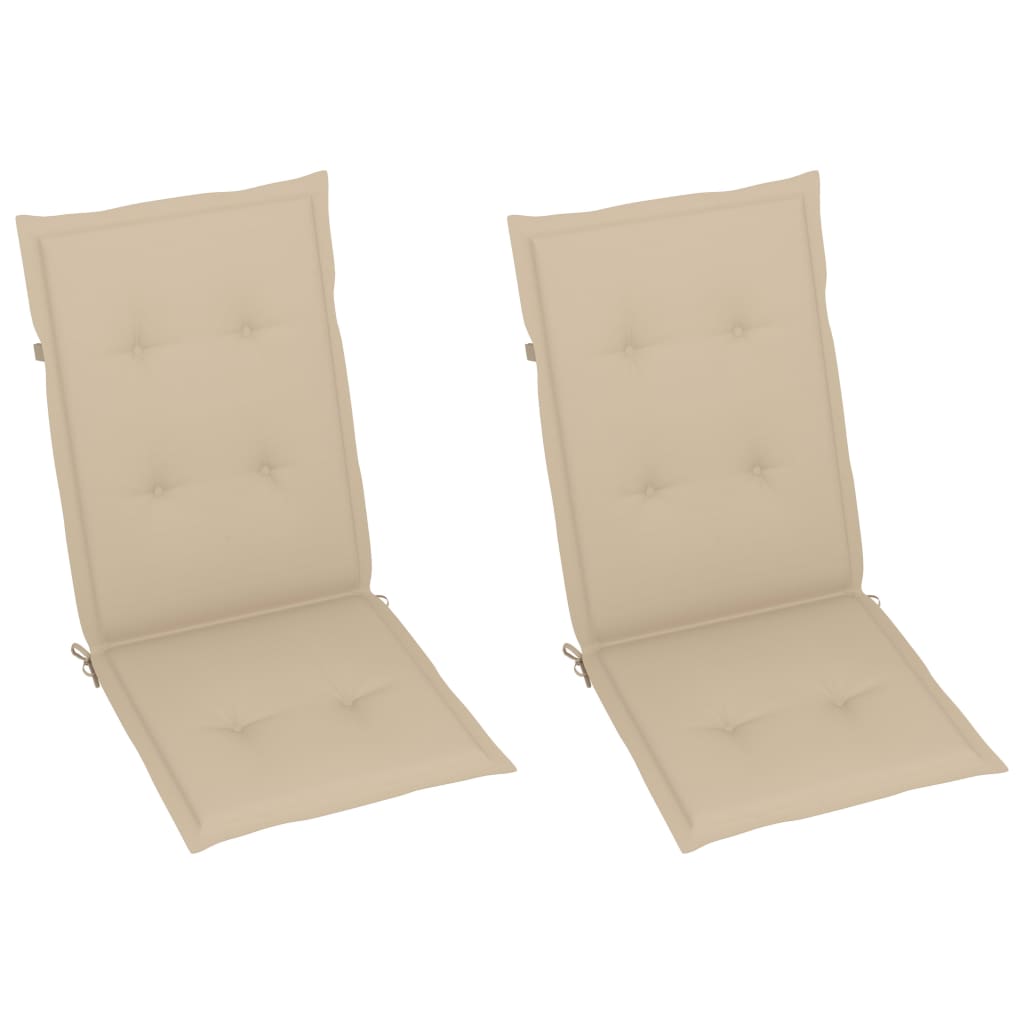 Nagibne vrtne stolice s jastucima 2 kom masivno bagremovo drvo