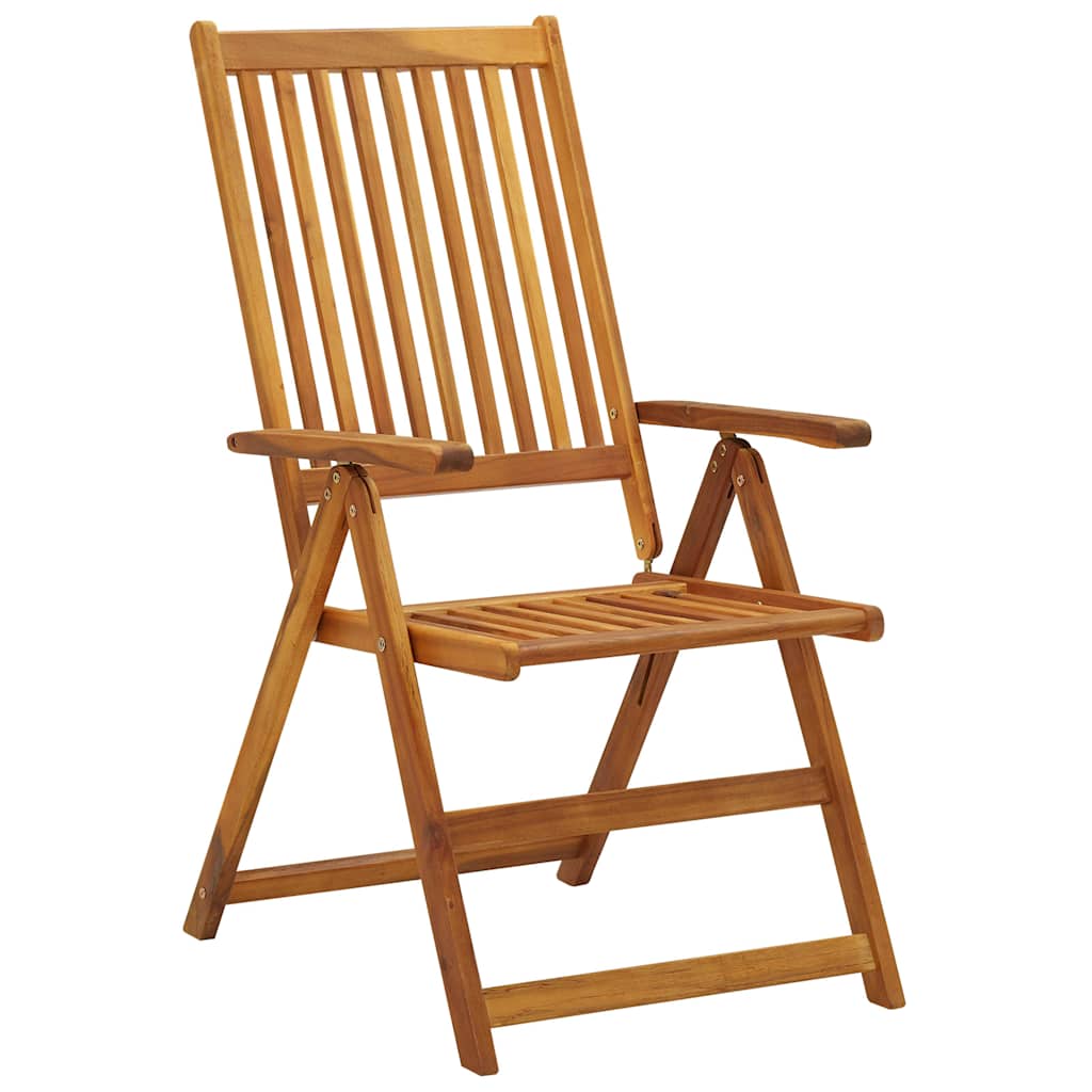 Sklopive stolice 6 kom s jastucima od punog bagremovog drveta Crna 120 x 50 x 3 cm