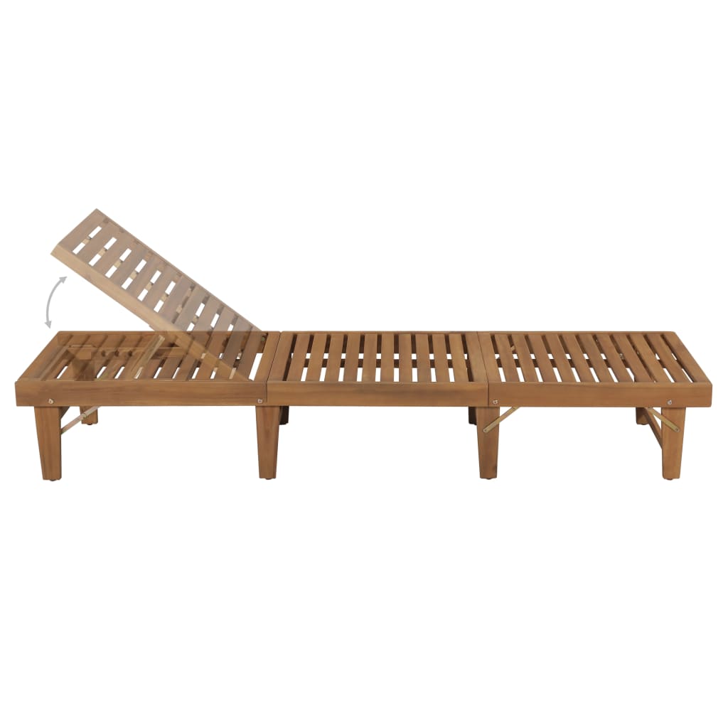 Sklopiva ležaljka za sunčanje s jastukom masivno bagremovo drvo