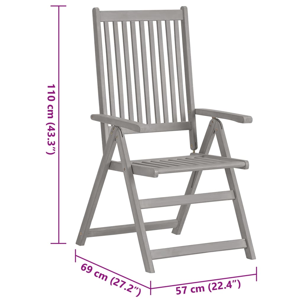 Nagibne vrtne stolice s jastucima 2 kom masivno bagremovo drvo