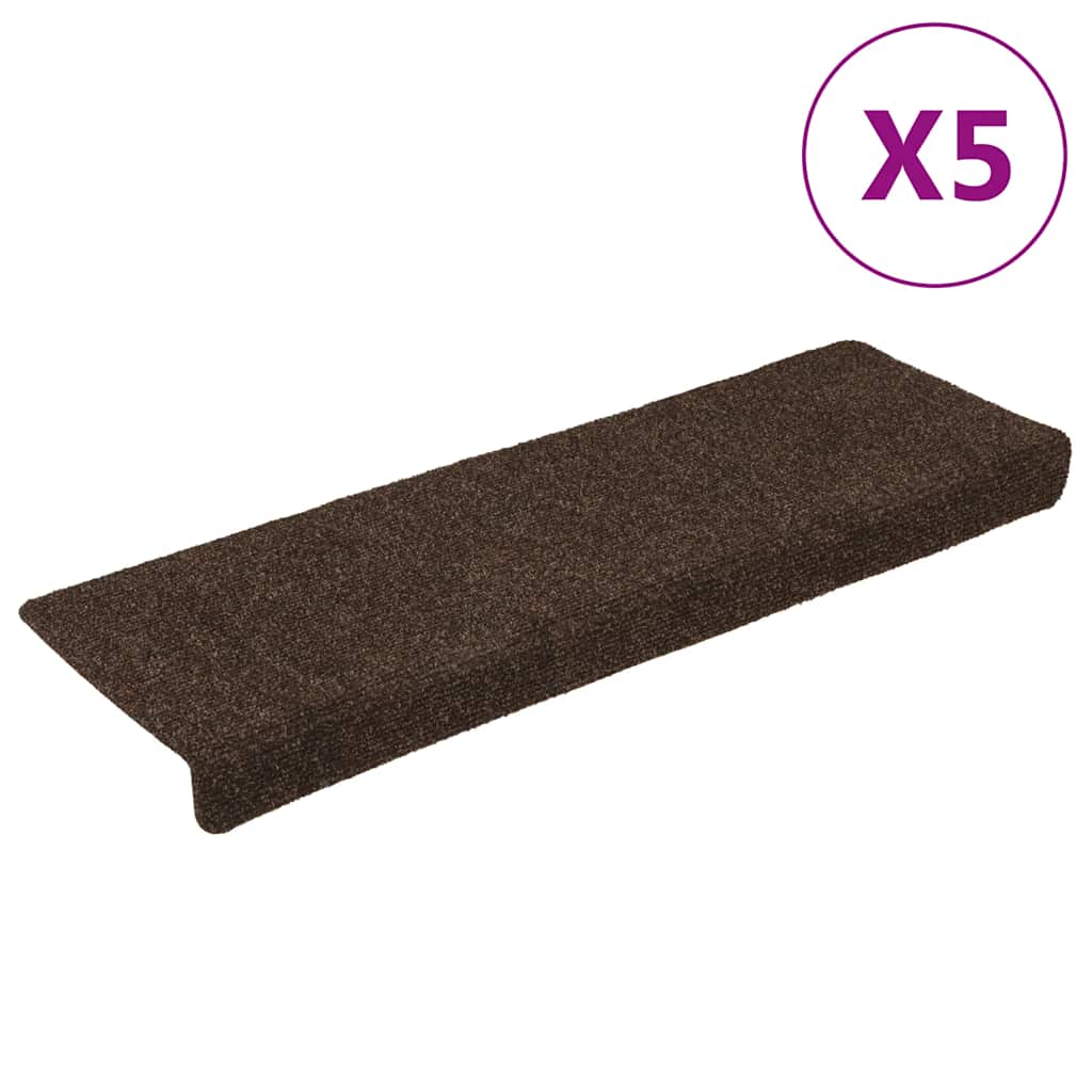 Prostirke za stepenice samoljepljive 15 kom 65x21x4 cm smeđe pravokutne rubove