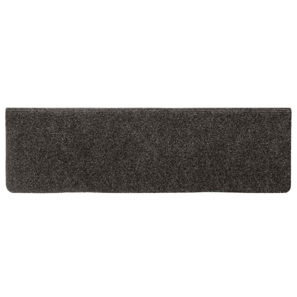 Prostirke za stepenice samoljepljive 15 kom 65x21x4 cm antracit pravokutni rub