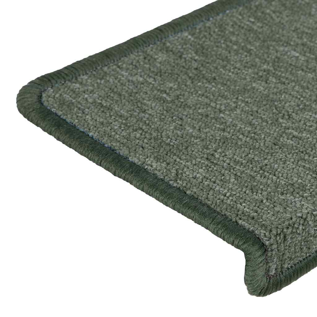Prostirke za stepenice 15 kom 65x21x4 cm tamnozelene pravokutne rubove