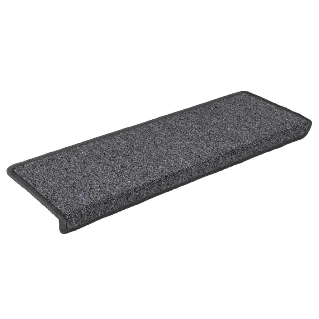 Prostirke za stepenice 15 kom 65x21x4 cm tamno sive pravokutne rubove