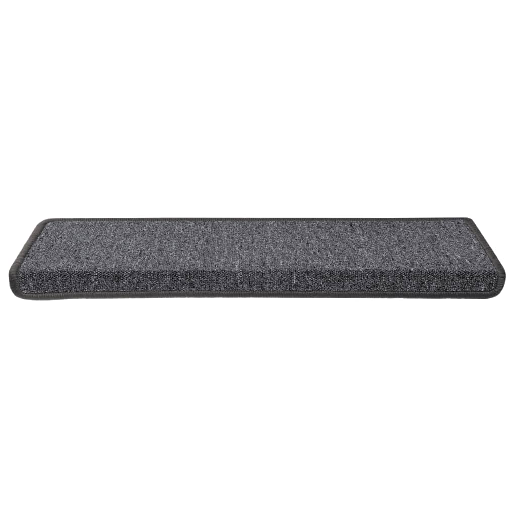 Prostirke za stepenice 15 kom 65x21x4 cm tamno sive pravokutne rubove