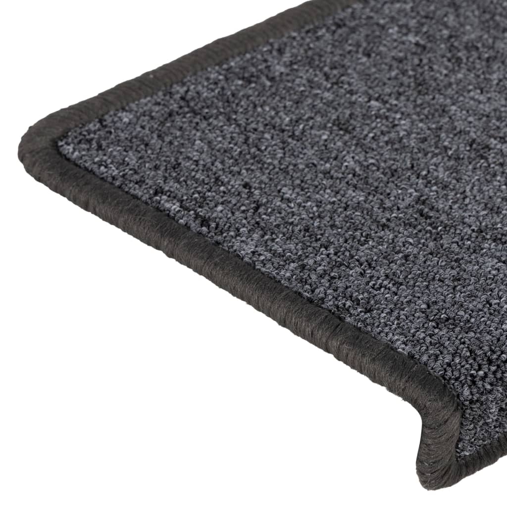 Prostirke za stepenice 15 kom 65x21x4 cm tamno sive pravokutne rubove
