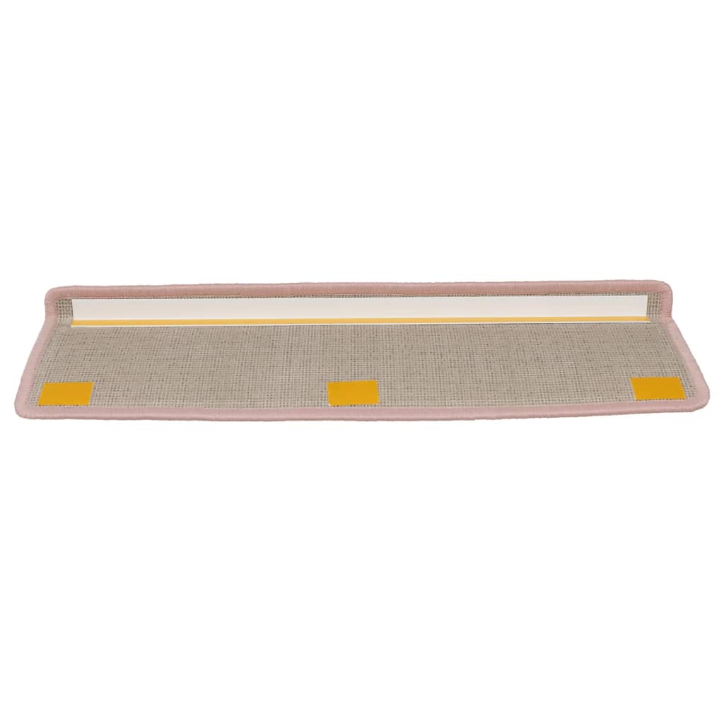 Prostirke za stepenice 15 kom 65x21x4 cm svijetlo ružičaste pravokutne rubove