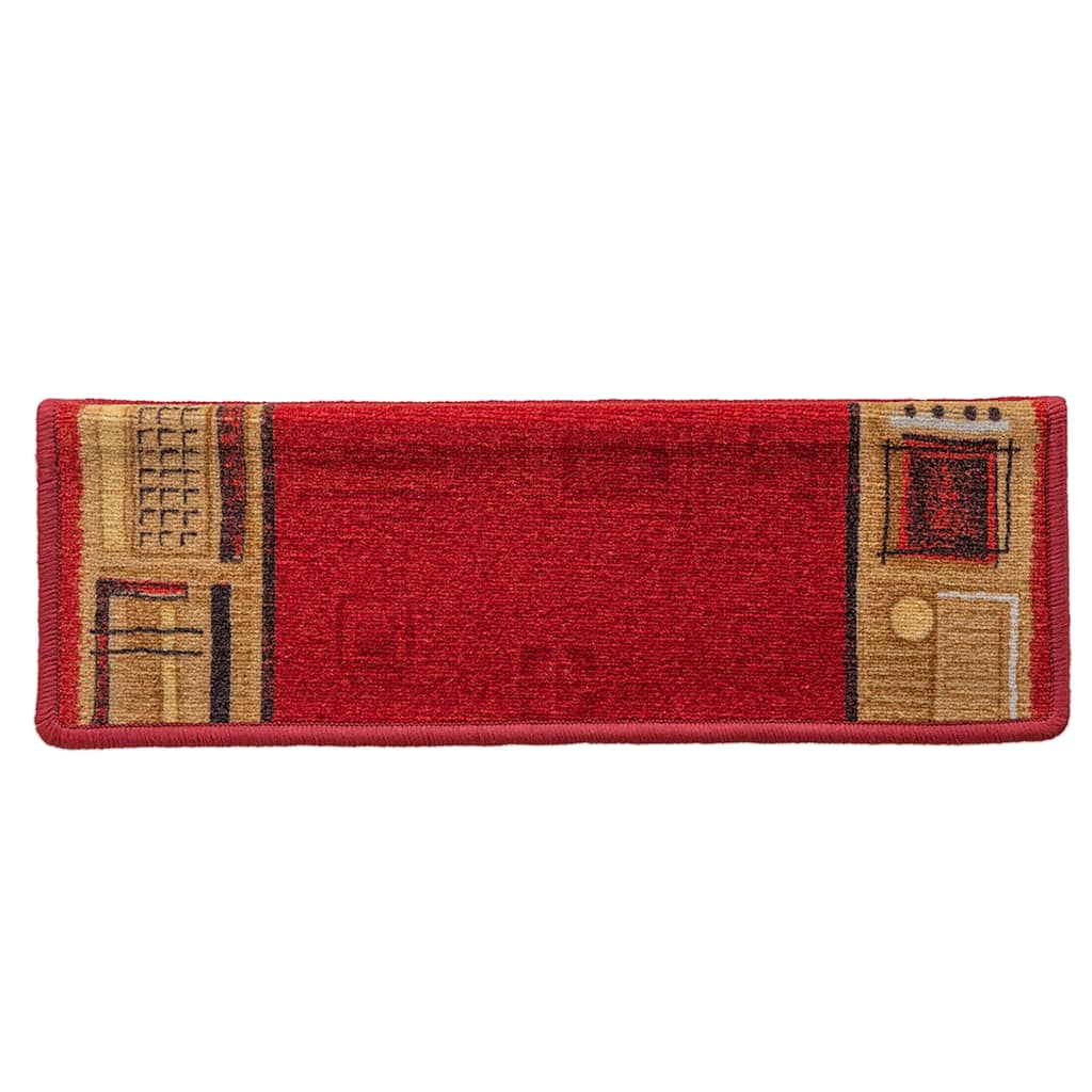 Samoljepljivi otirači za stepenice 15 kom 65x21x4 cm crveni