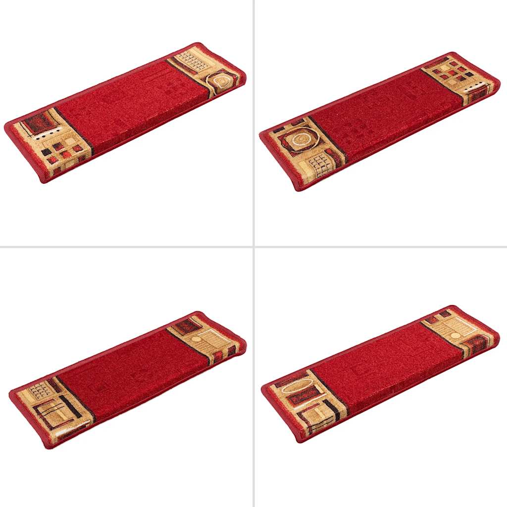 Samoljepljivi otirači za stepenice 15 kom 65x21x4 cm crveni