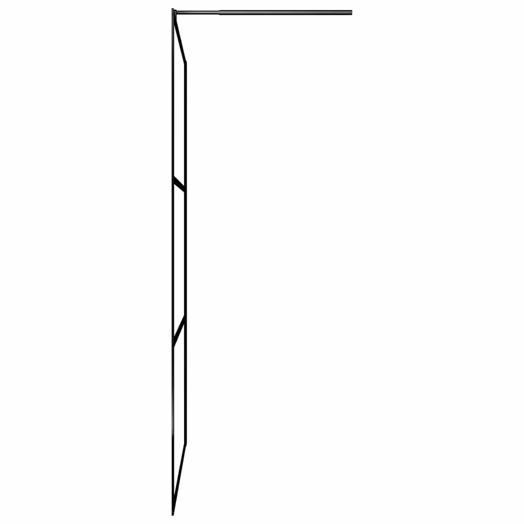 Pregrada za tuširanje s prozirnim staklom ESG crna 100 x 195 cm