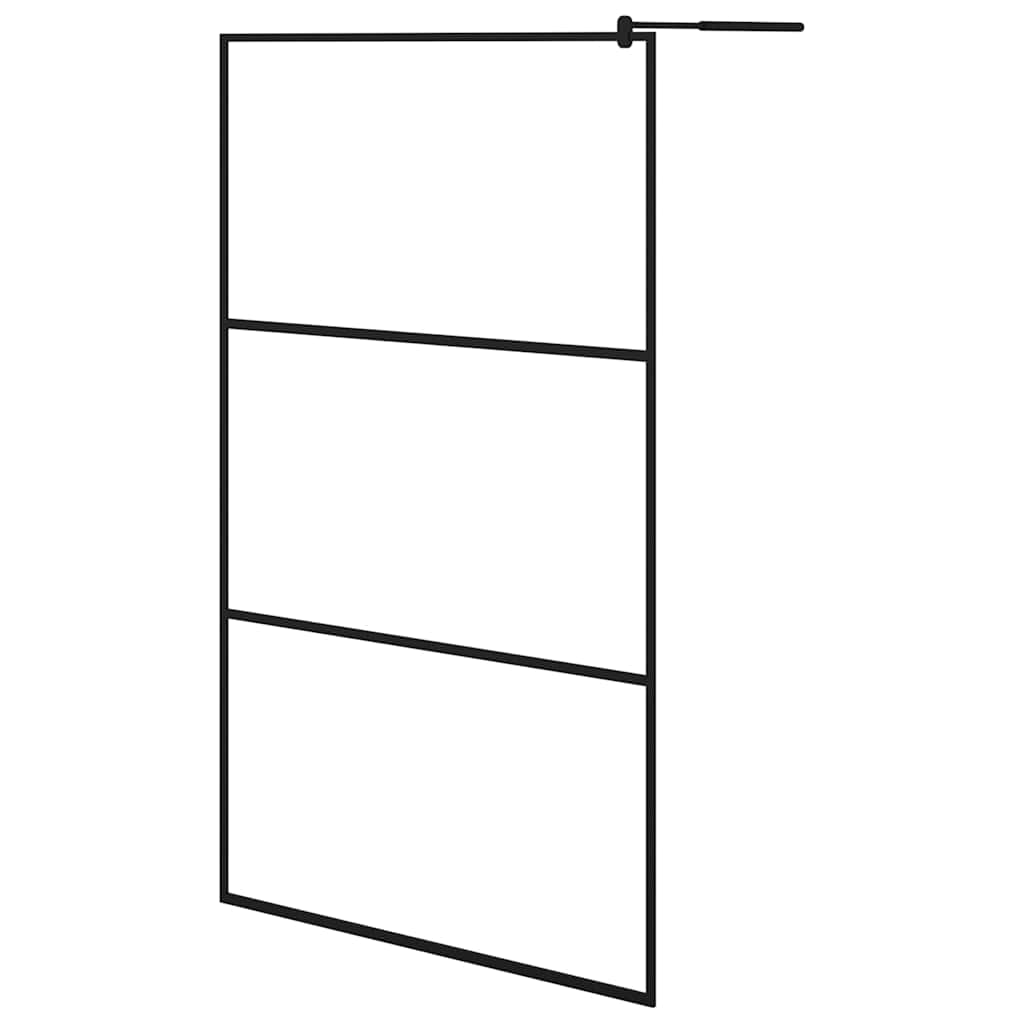 Pregrada za tuširanje s prozirnim staklom ESG crna 115 x 195 cm