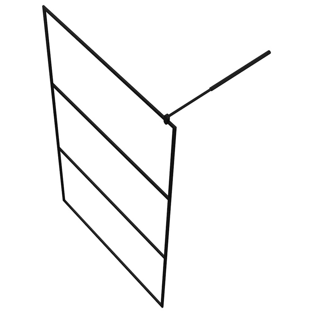 Pregrada za tuširanje s prozirnim staklom ESG crna 115 x 195 cm
