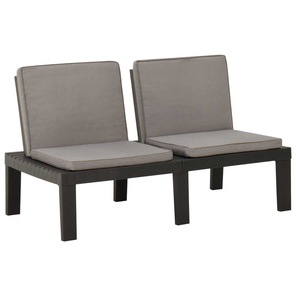 3-dijelna vrtna garnitura s jastucima plastična siva