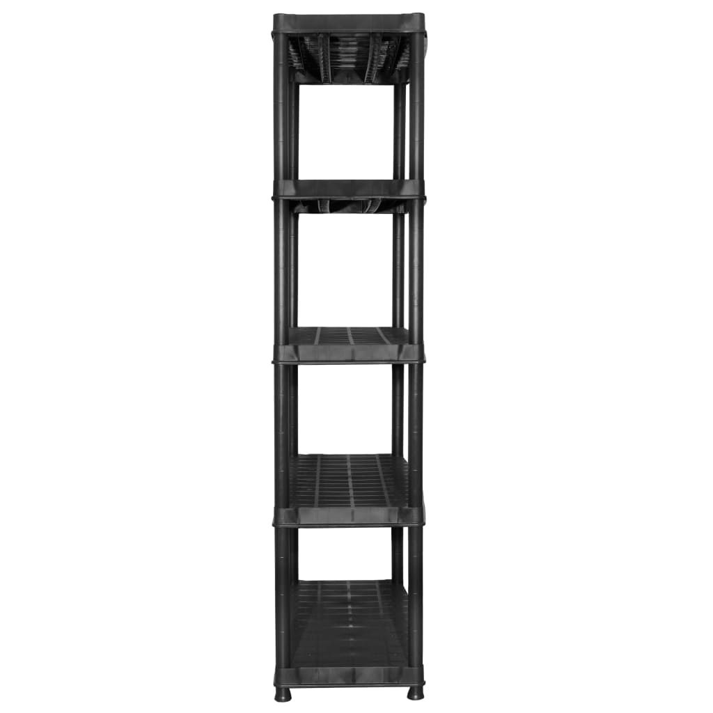 Police za pohranu s 5 razina crne 274,5x 45,7x185 cm plastične