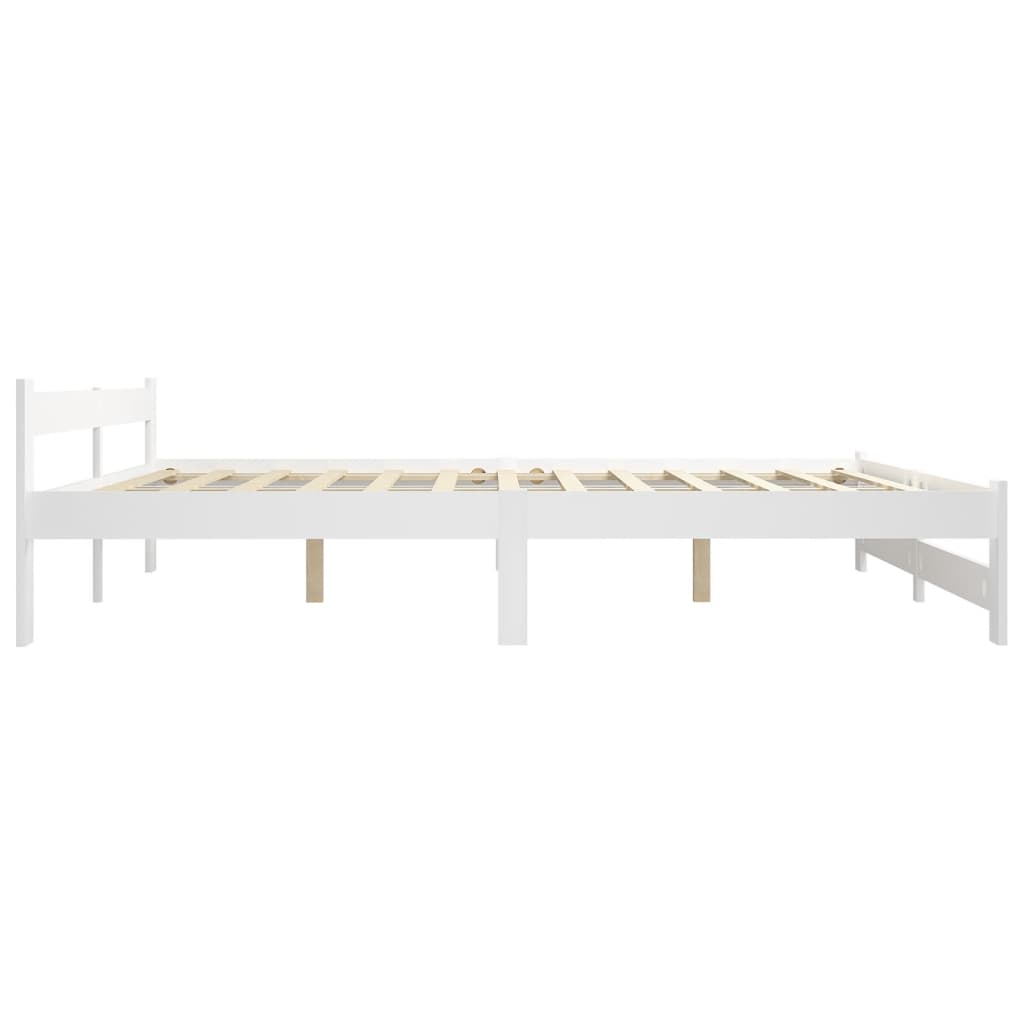 Okvir za krevet od masivne borovine bijeli 160 x 200 cm