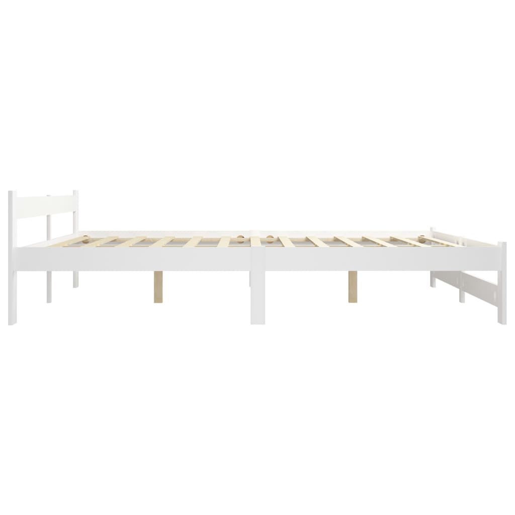 Okvir za krevet od masivne borovine bijeli 200 x 200 cm