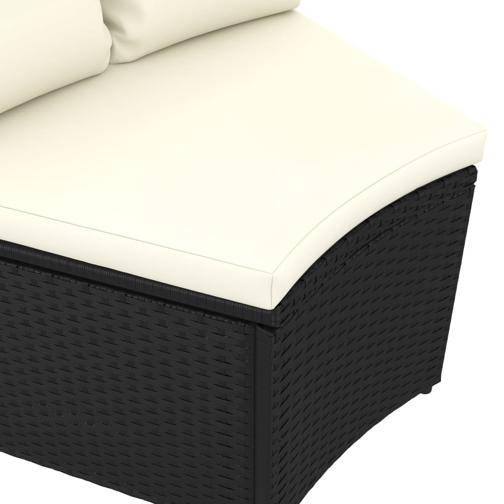 9-dijelni set vrtnih sofa od poliratana s jastucima crni
