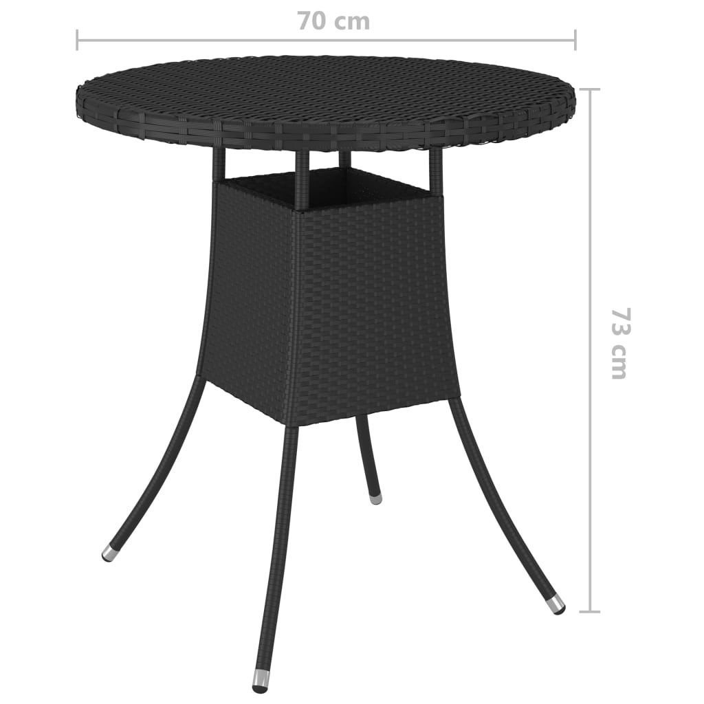 5-dijelni set vrtnih sofa od poliratana s jastucima crni