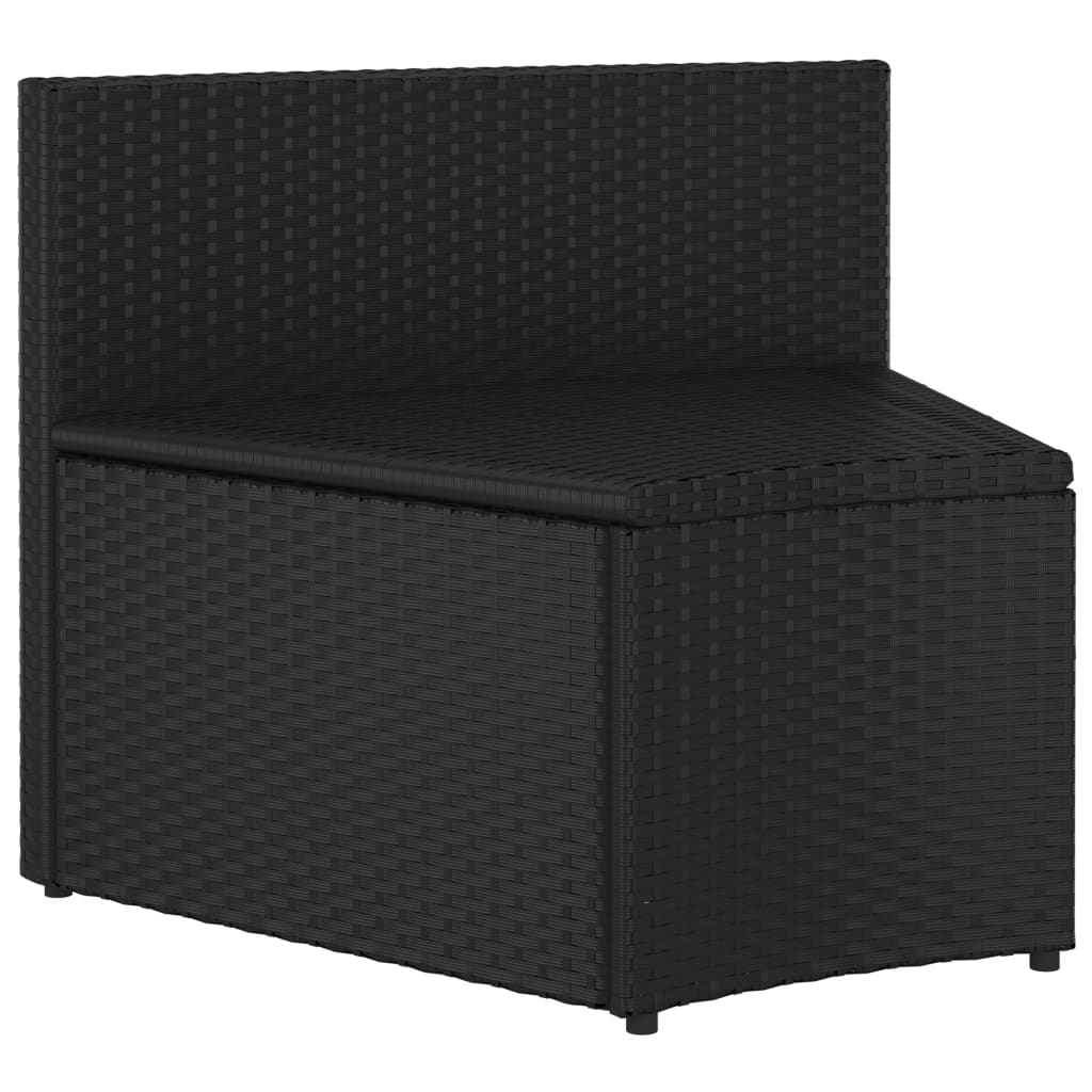 5-dijelni set vrtnih sofa od poliratana s jastucima crni