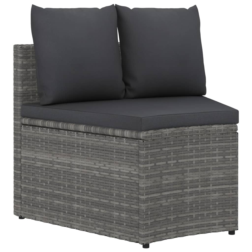 4-dijelni set vrtnih sofa od poliratana s jastucima sivi