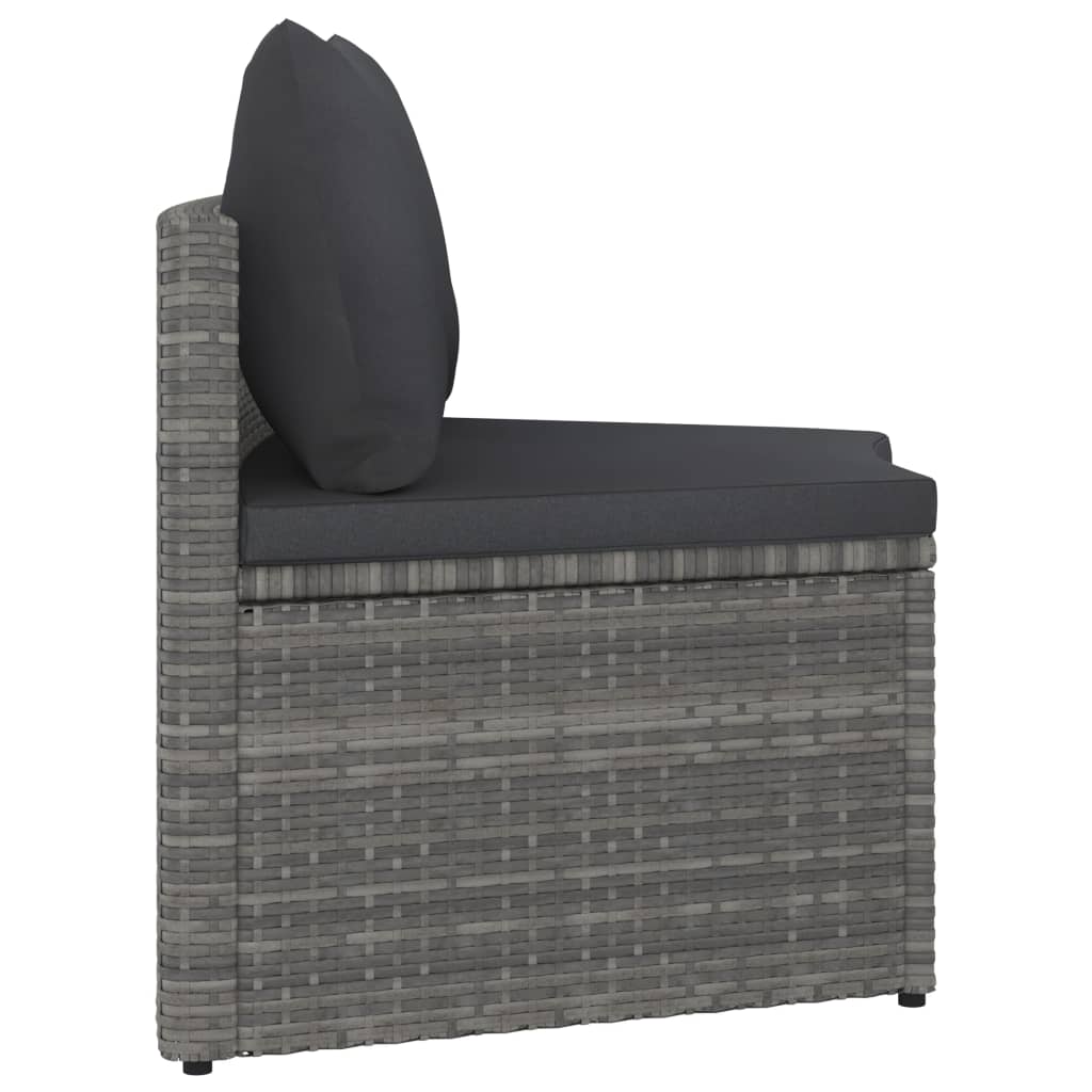 4-dijelni set vrtnih sofa od poliratana s jastucima sivi