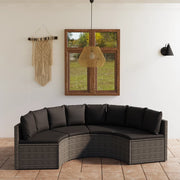 4-dijelni set vrtnih sofa od poliratana s jastucima sivi