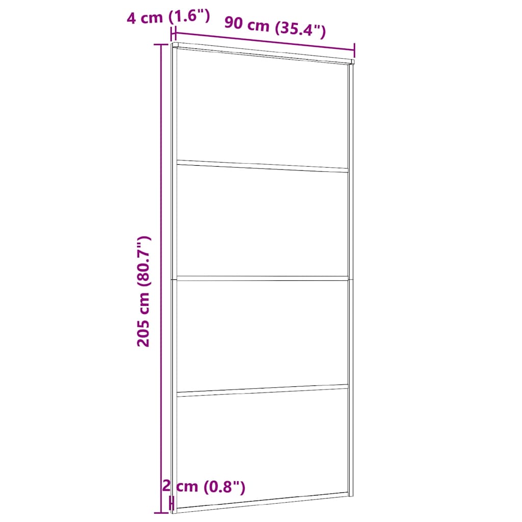 Klizna vrata od aluminija i stakla ESG 90 x 205 cm crna