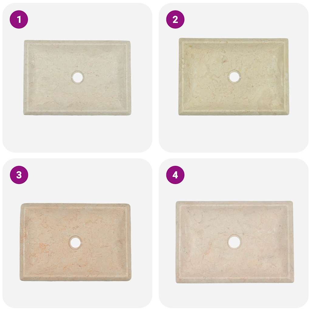 Umivaonik krem boje 50 x 35 x 10 cm mramorni