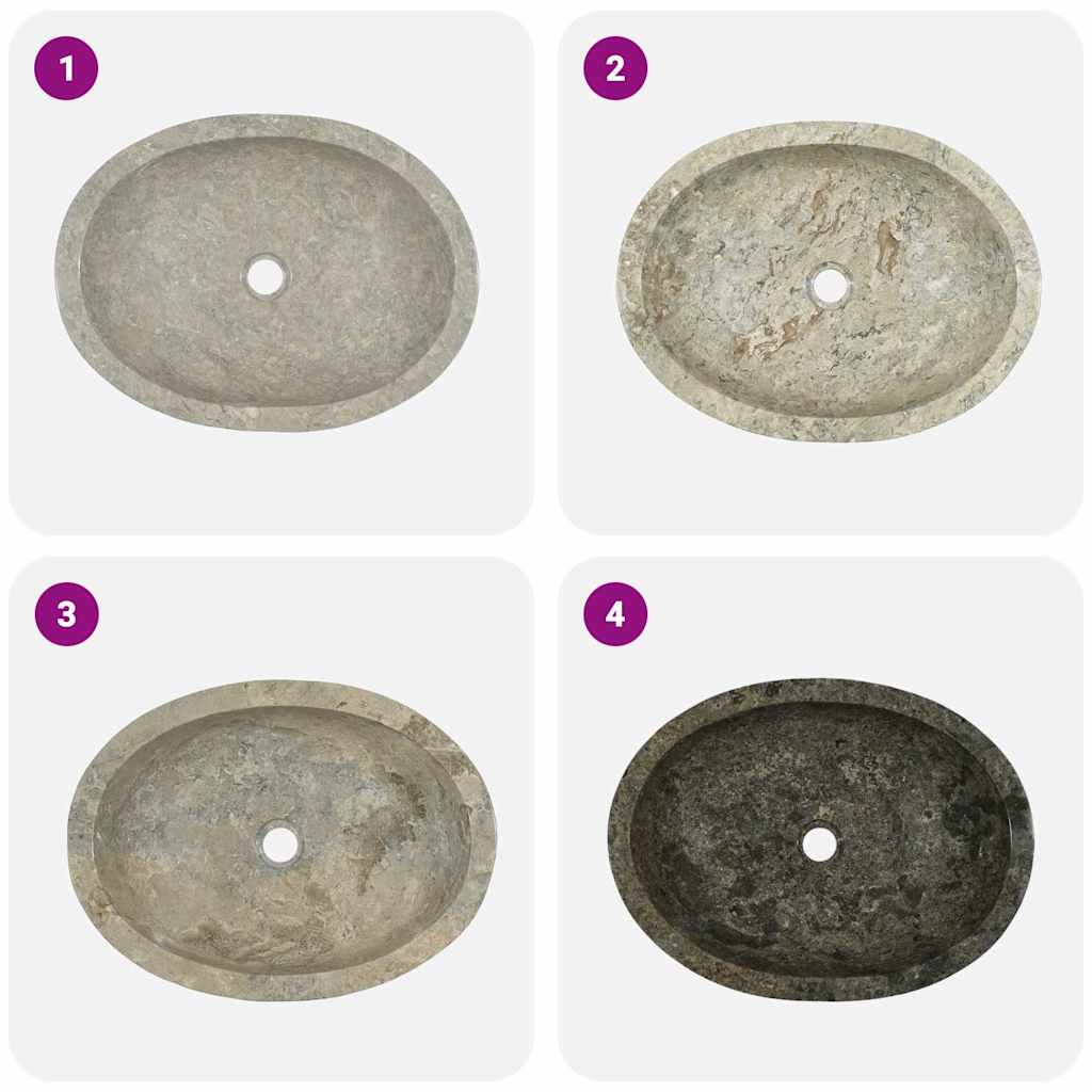 Umivaonik sivi 53 x 40 x 15 cm mramorni